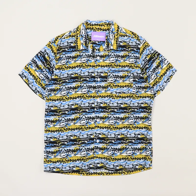 Alltimers Dads Matrix Button Up Shirt Blue