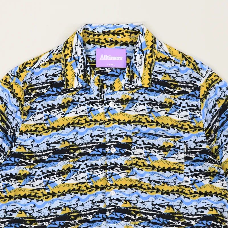 Alltimers Dads Matrix Button Up Shirt Blue-1