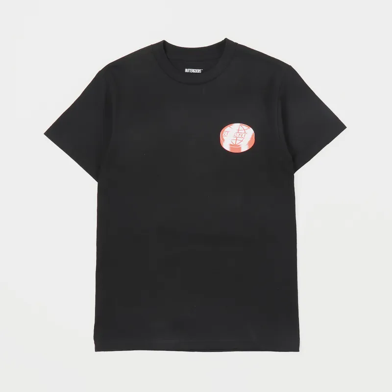 Butter Goods Disk Logo T Shirt Black-1