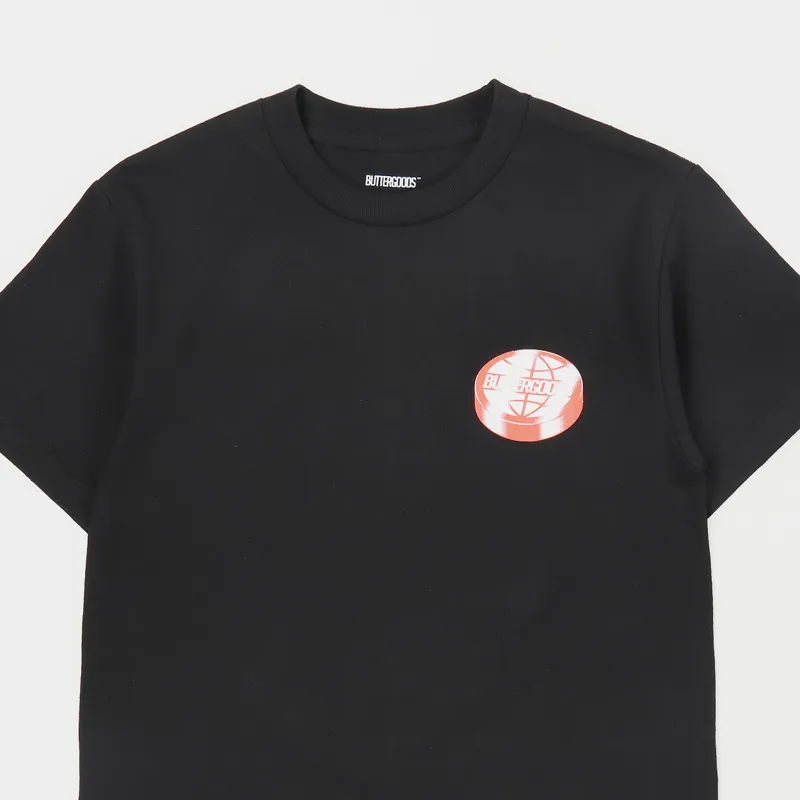 Butter Goods Disk Logo T Shirt Black-2