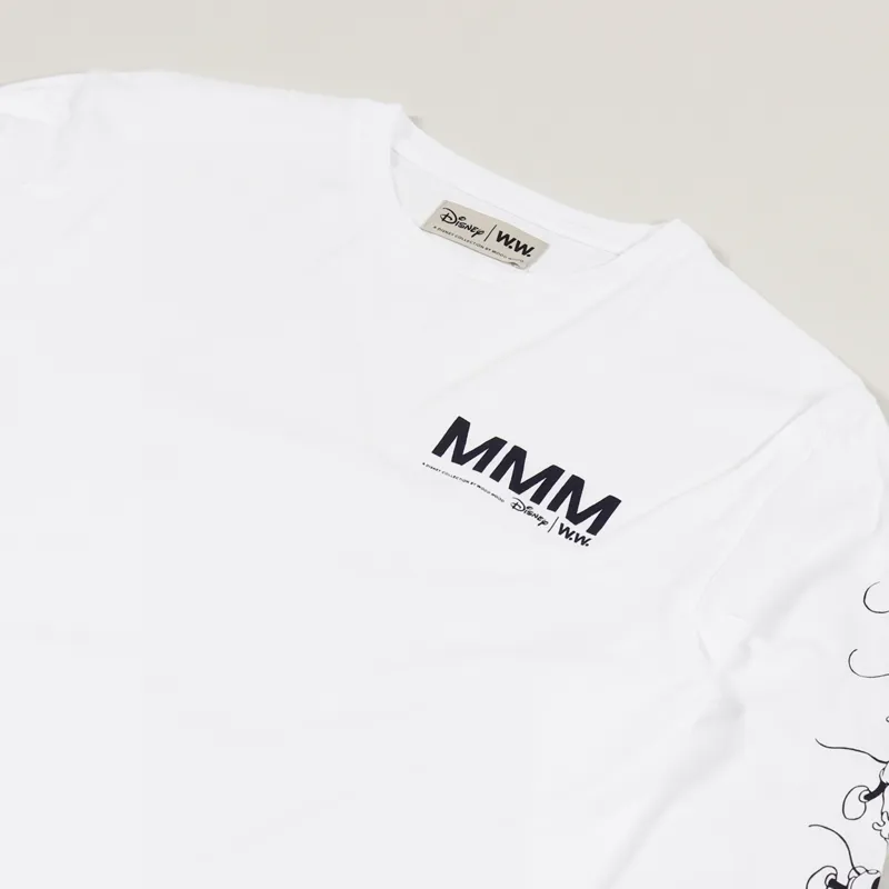 Wood Wood x Disney Peter Long Sleeve T Shirt Bright White-2