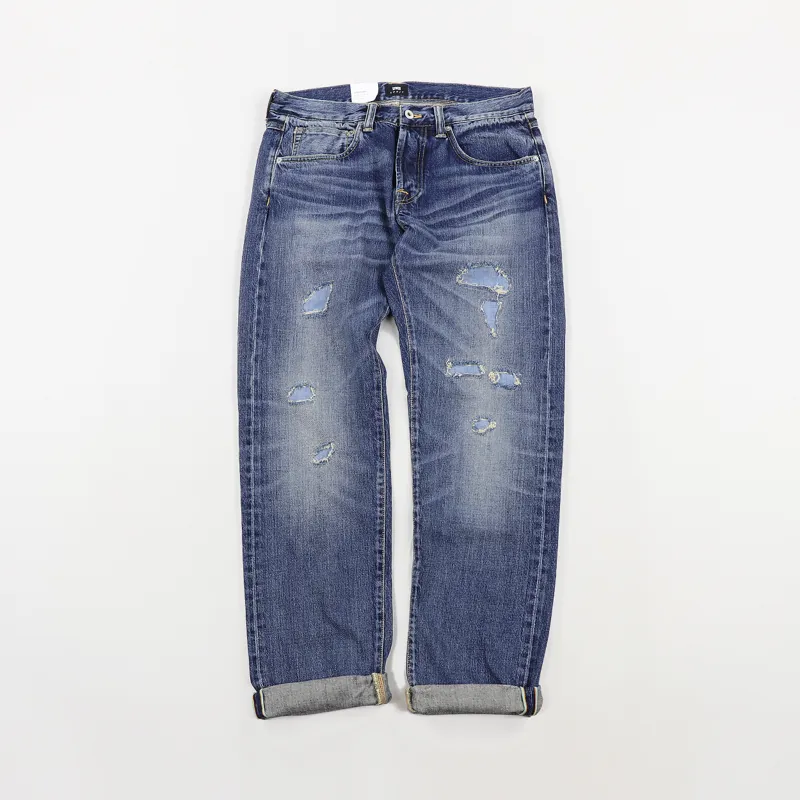 Edwin ED-55 Relaxed Tapered Jeans Blue Haruko Repair Wash-1