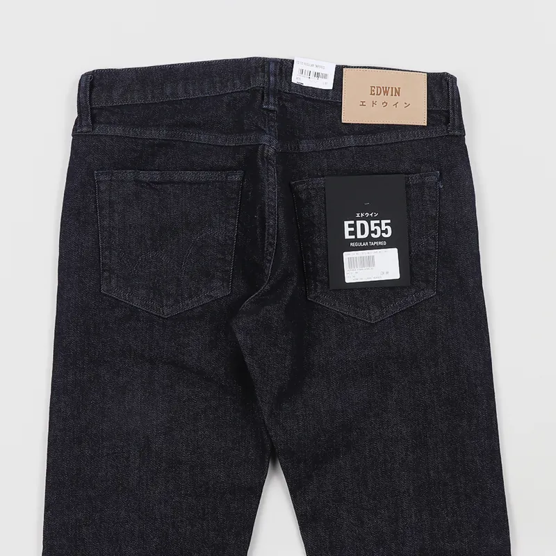 Edwin ED-55 Regular Tapered Jeans CS Red Listed Blue Denim Rinsed-5