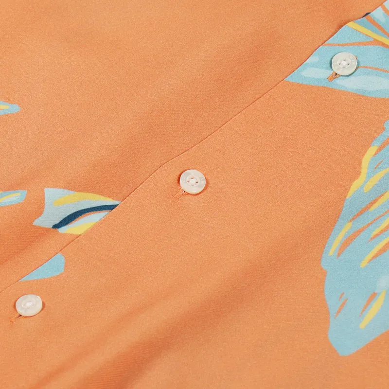 Edwin Resort Shirt Cantaloupe Birds Of Paradise-1