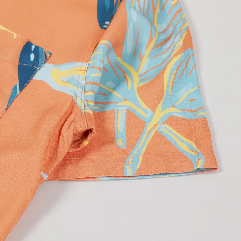 Edwin Resort Shirt Cantaloupe Birds Of Paradise-3