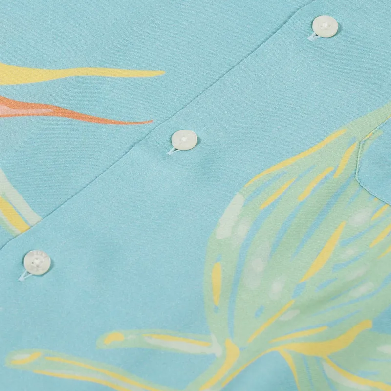 Edwin Resort Shirt Angel Blue Birds Of Paradise-4