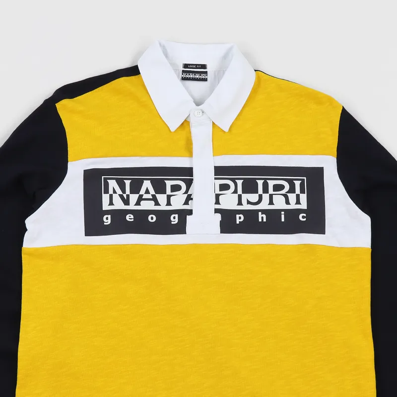 Napapijri Emei Long Sleeve Polo Shirt Multicolour Yellow-1