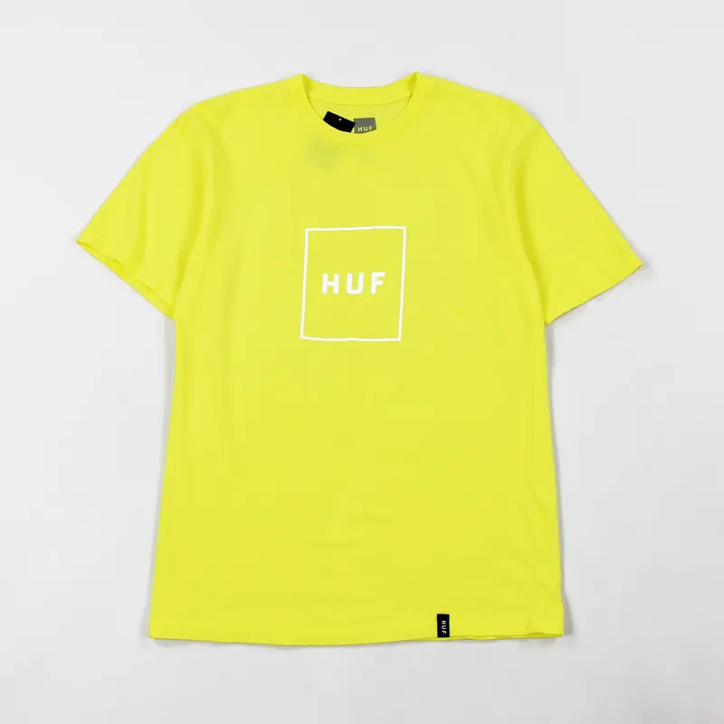 Huf Essentials Box Logo T Shirt Aurora Yellow