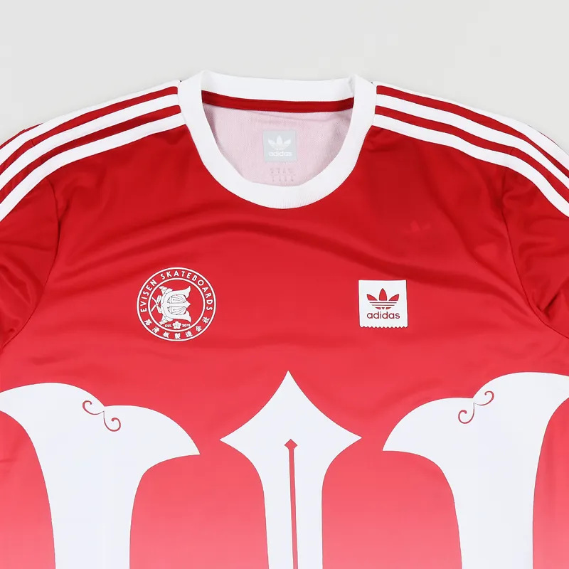 【希少】adidas × EVISEN SKATEBOARDS JERSEY Adidas Skateboarding x Evisen Jersey LS Tee Scarlet Red White