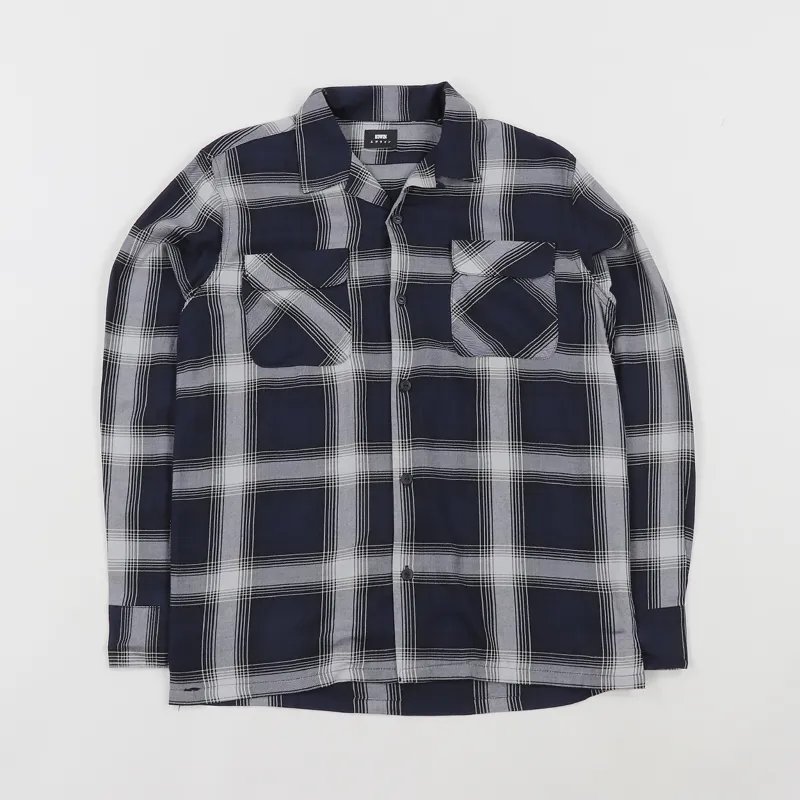 Edwin Garage Long Sleeve Shirt Blue Grey Black