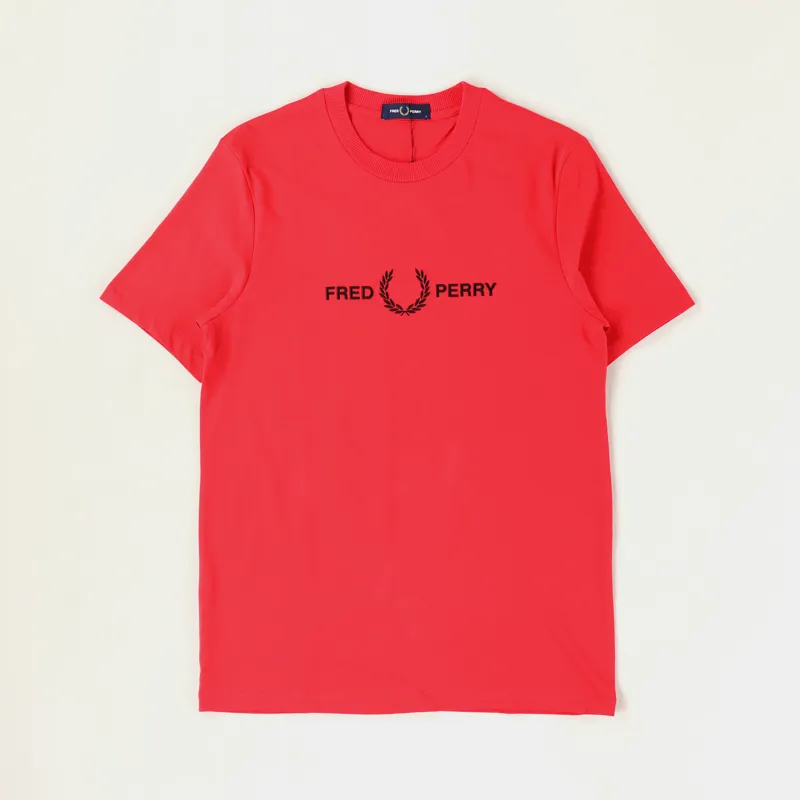 Fred Perry Graphic T Shirt Hibiscus Pink