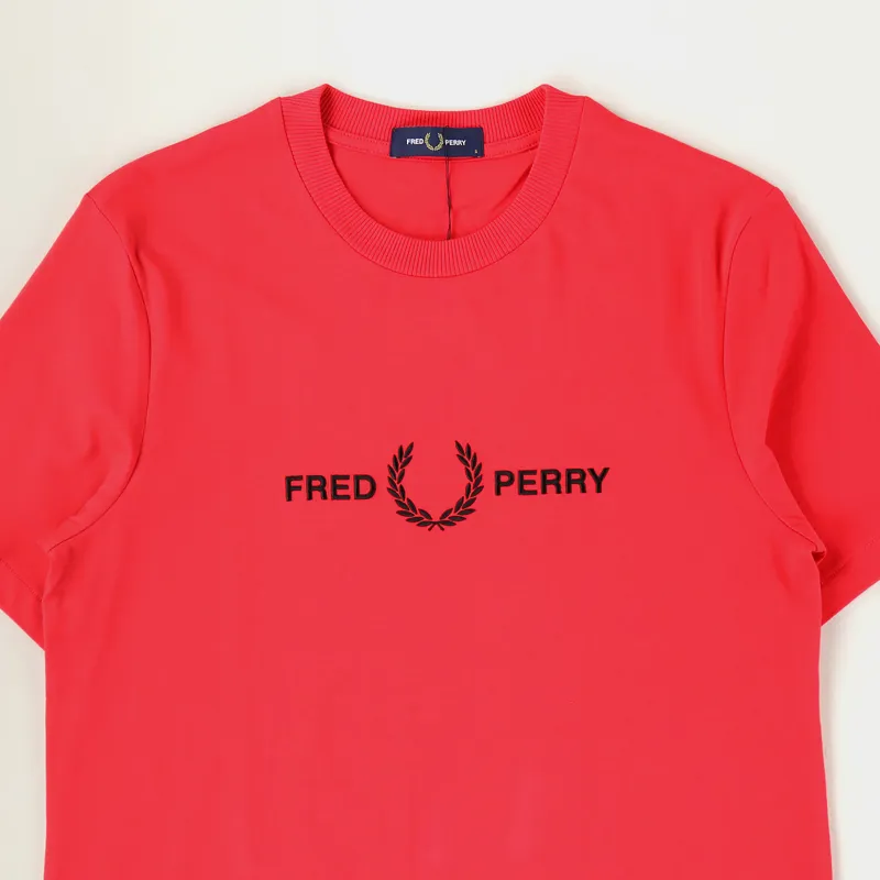 Fred Perry Graphic T Shirt Hibiscus Pink-1