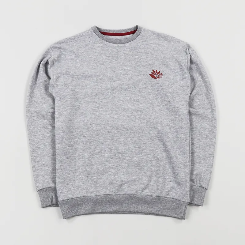 Magenta Skateboards Heart Plant Crew Sweatshirt Heather Grey