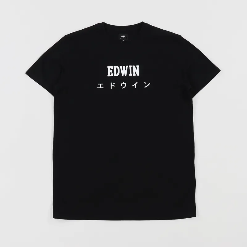 Edwin Mens Japan Graphic Logo Print Short Sleeve T Shirt Black