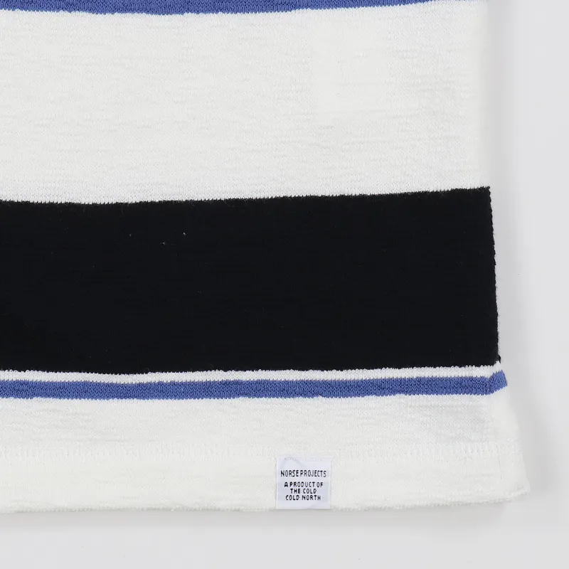 Norse Projects Johannes Textured Stripe T Shirt Dark Navy-2