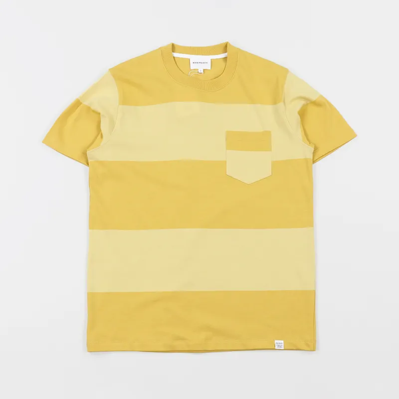 Norse Projects Johannes Block Stripe T Shirt Sunwashed Yellow