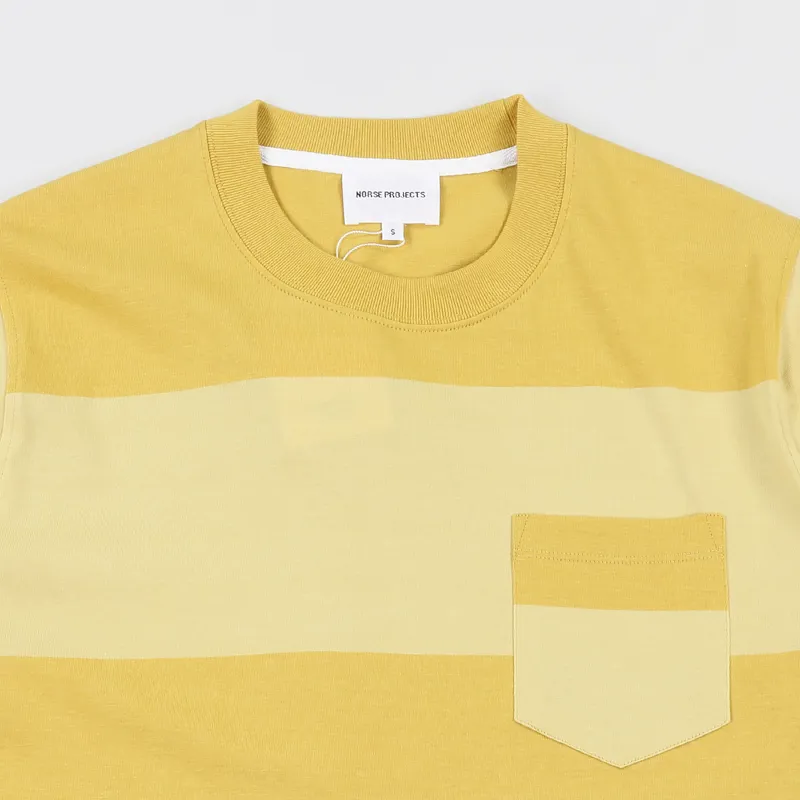 Norse Projects Johannes Block Stripe T Shirt Sunwashed Yellow-1