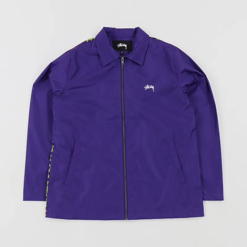 Stussy Leopard Panel Jacket Purple