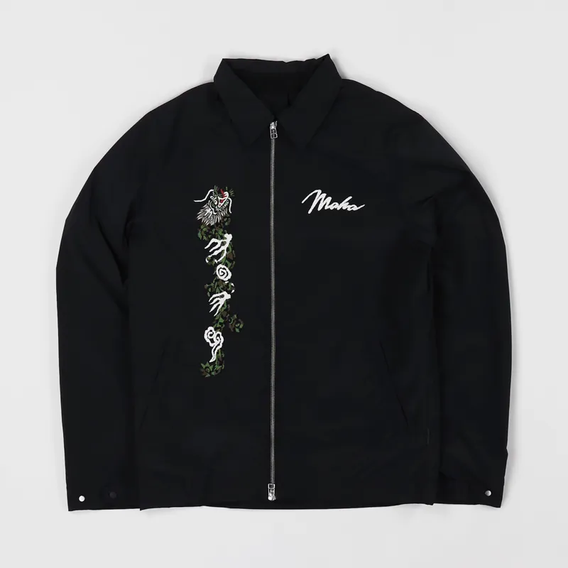 Maharishi Mens Leopard Tour Graphic Coach Track Jacket Black