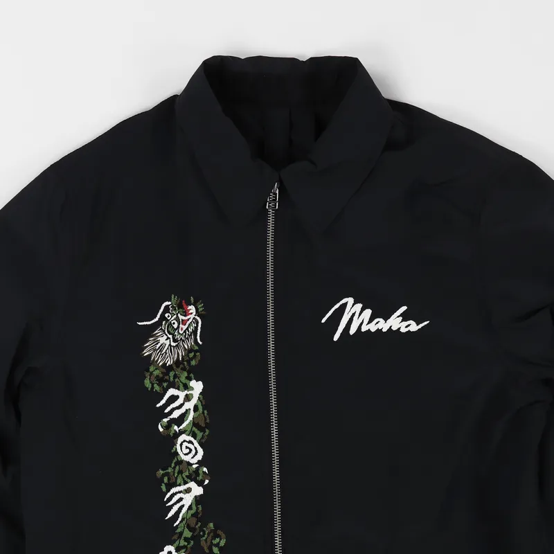 Maharishi Mens Leopard Tour Graphic Coach Track Jacket Black