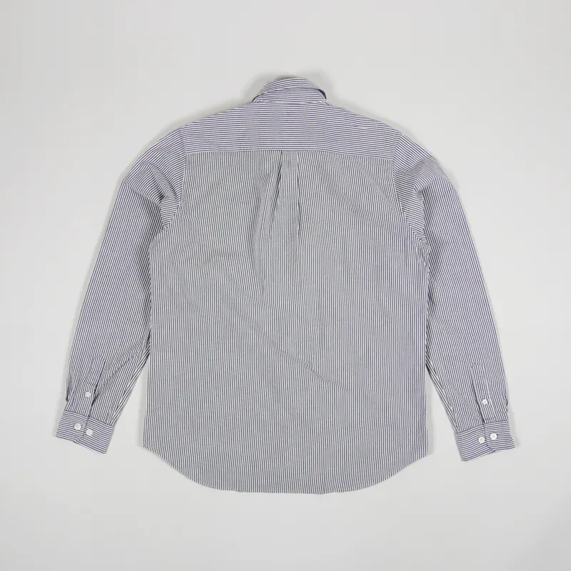Norse Projects Thorsten Seersucker Shirt Navy Stripe-8