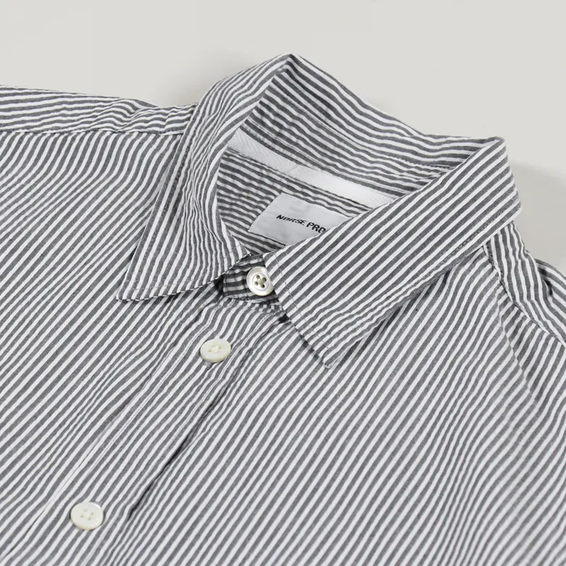 Norse Projects Thorsten Seersucker Shirt Navy Stripe-6
