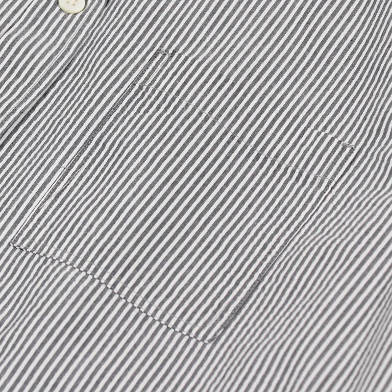 Norse Projects Thorsten Seersucker Shirt Navy Stripe-4