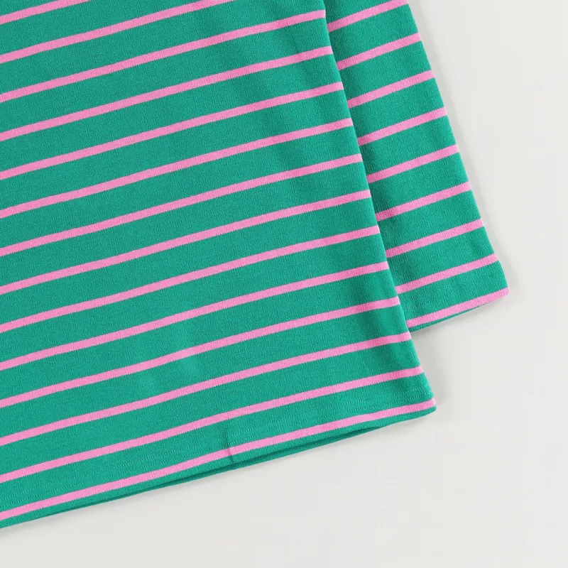 Pleasures Long Sleeve Vortex Striped T Shirt Green-3