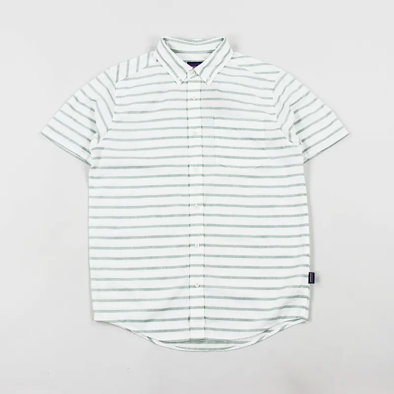 Patagonia Lightweight Bluffside Shirt Terrain Stripe Celadon