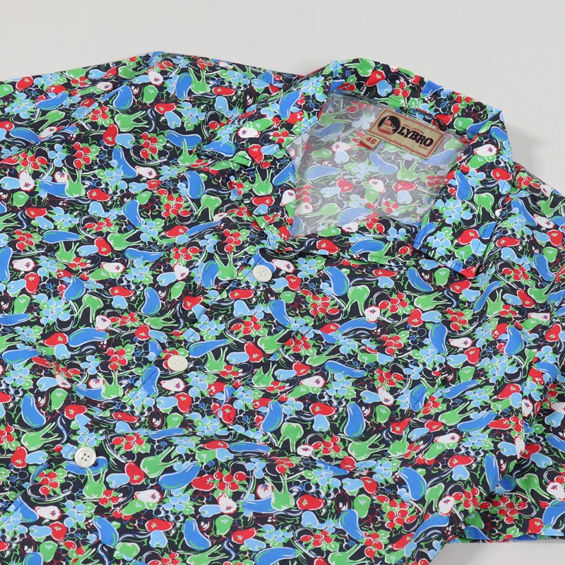 Nigel Cabourn Frankies Shirt Navy Print-1