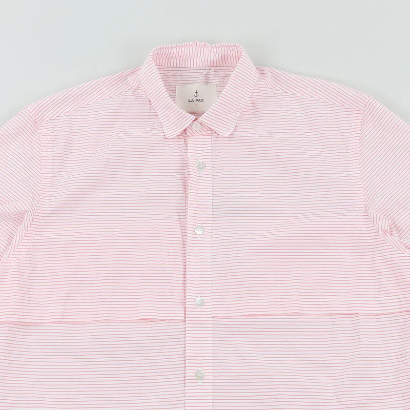 La Paz Mendonca Short Sleeve Shirt Pink Stripe-1