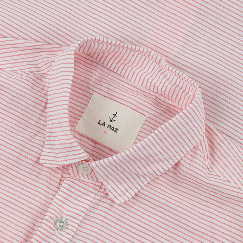La Paz Mendonca Short Sleeve Shirt Pink Stripe-2