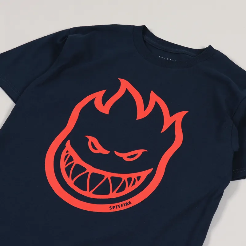 Spitfire Bighead T Shirt Navy Red-1