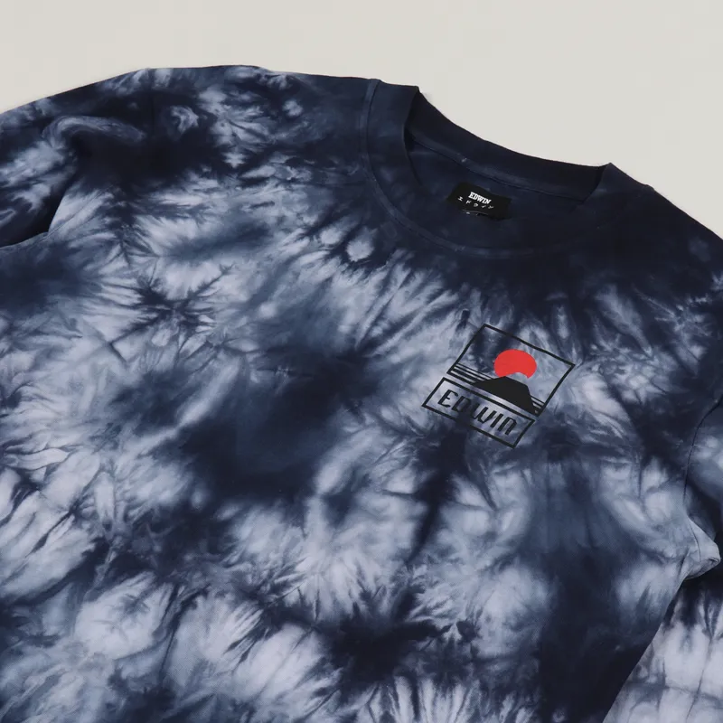 Edwin Sunset On Mt Fuji 2 Long Sleeve T Shirt Navy Blazer Batik-1
