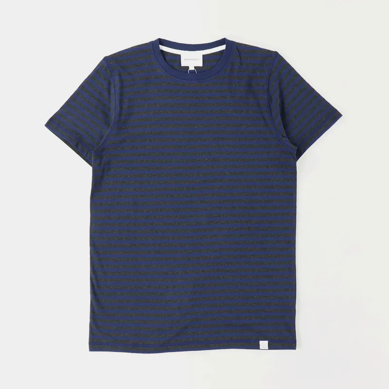 Norse Projects Niels Classic Stripe T Shirt Charcoal Melange
