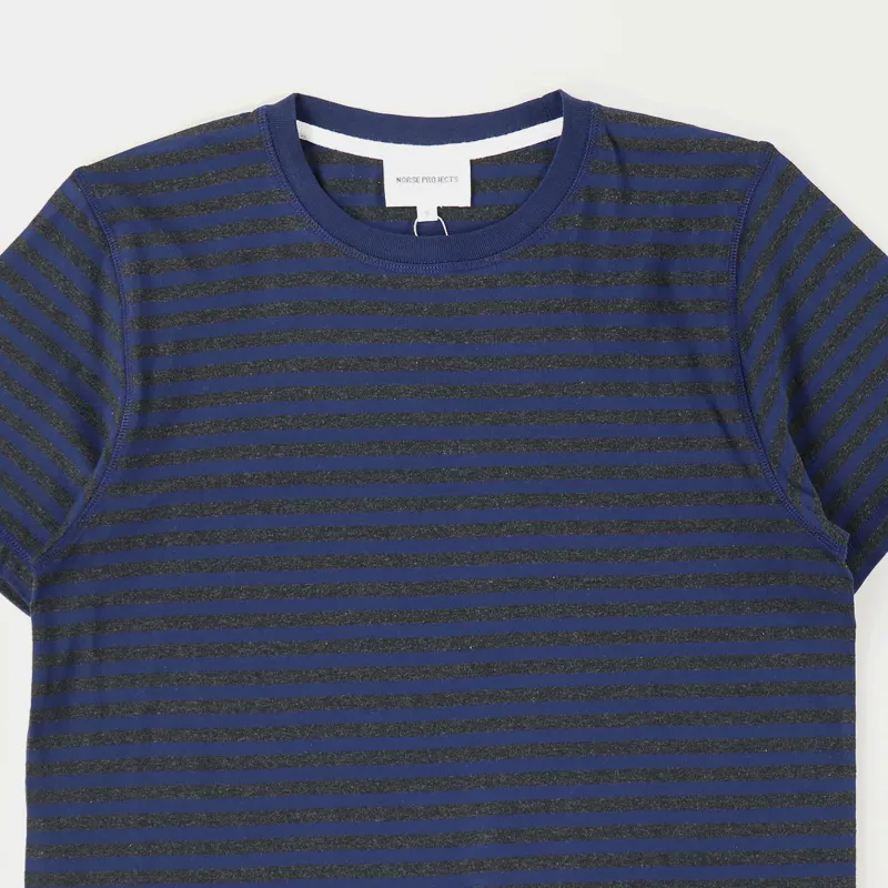 Norse Projects Niels Classic Stripe T Shirt Charcoal Melange-1