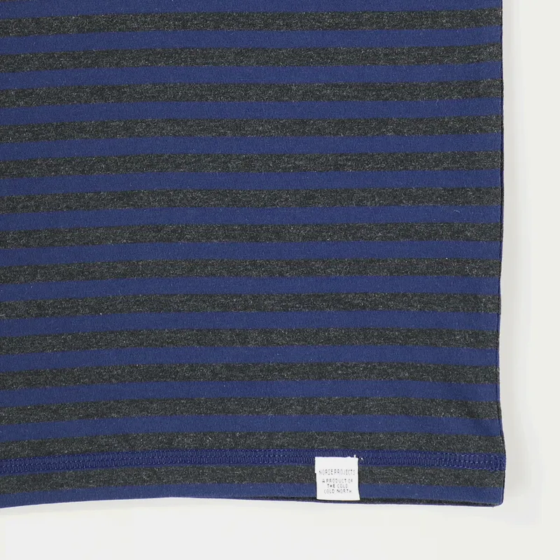Norse Projects Niels Classic Stripe T Shirt Charcoal Melange-2