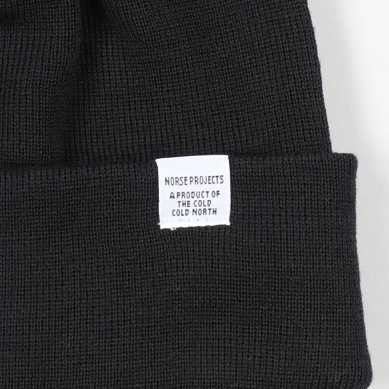 Norse Projects Top Beanie Black-1