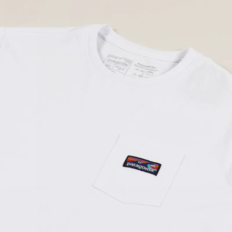 Patagonia Boardshort Label Pocket Responsibili-Tee White
