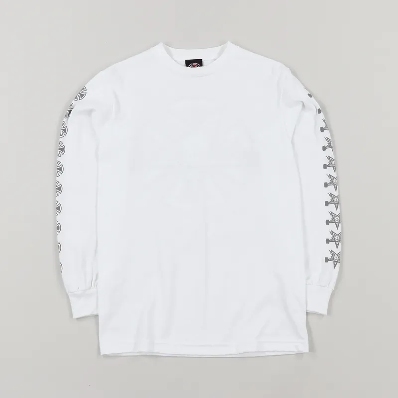 Thrasher x Independent Pentagram Cross Long Sleeve T Shirt White-1