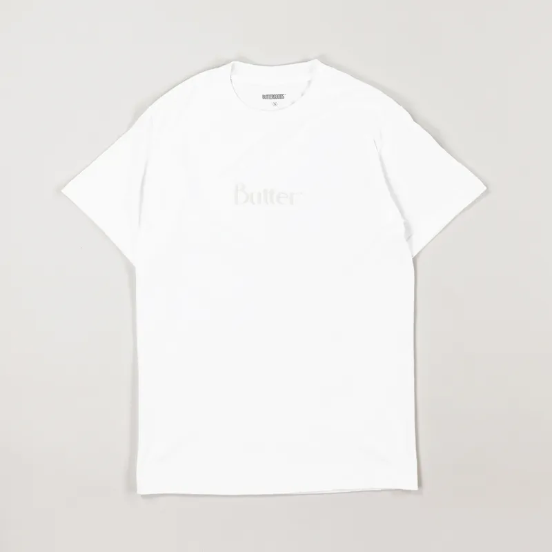 Butter Goods Puff Print Classic Logo T Shirt White