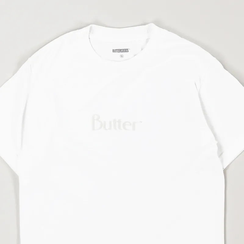 Butter Goods Puff Print Classic Logo T Shirt White-1