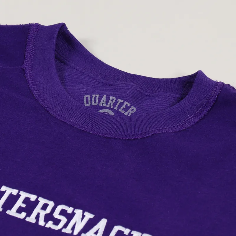Quartersnacks Inside Out Embroidered Crew Sweat Purple-2