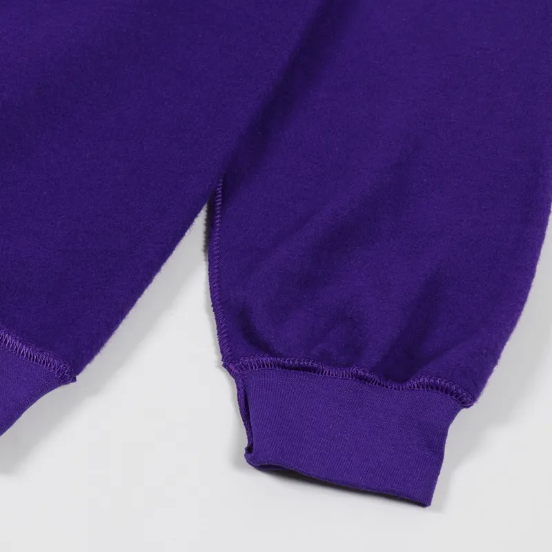 Quartersnacks Inside Out Embroidered Crew Sweat Purple-4