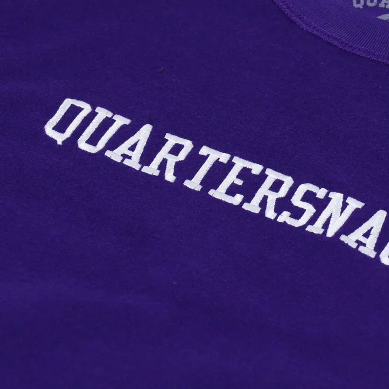 Quartersnacks Inside Out Embroidered Crew Sweat Purple-3