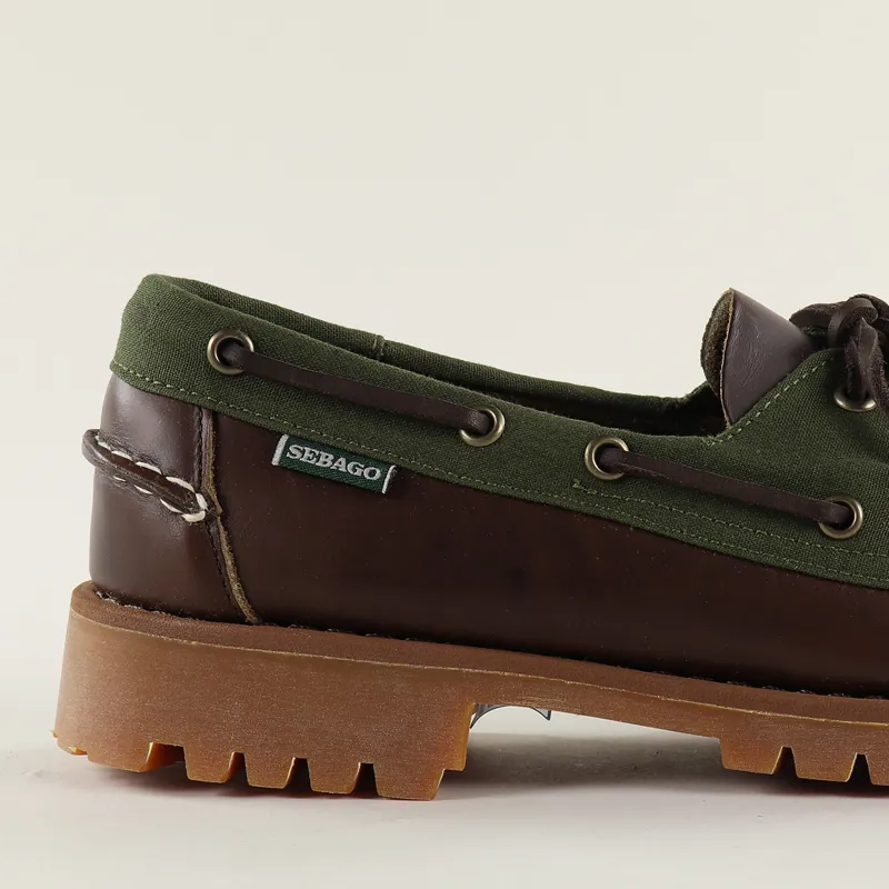 Sebago Campsides Ranger Waxy Millerain Shoes Dark Brown Olive-1