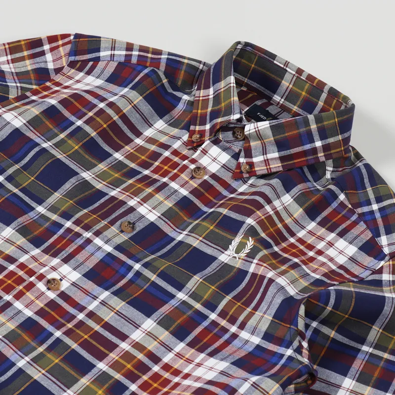 Fred Perry Tartan Shirt Navy-1