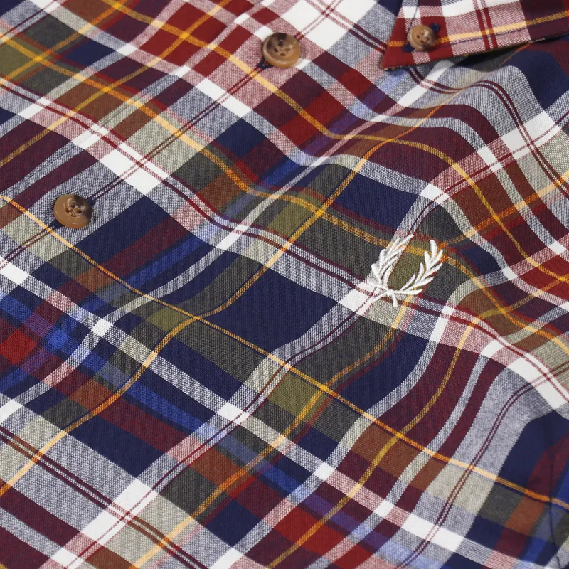 Fred Perry Tartan Shirt Navy-2