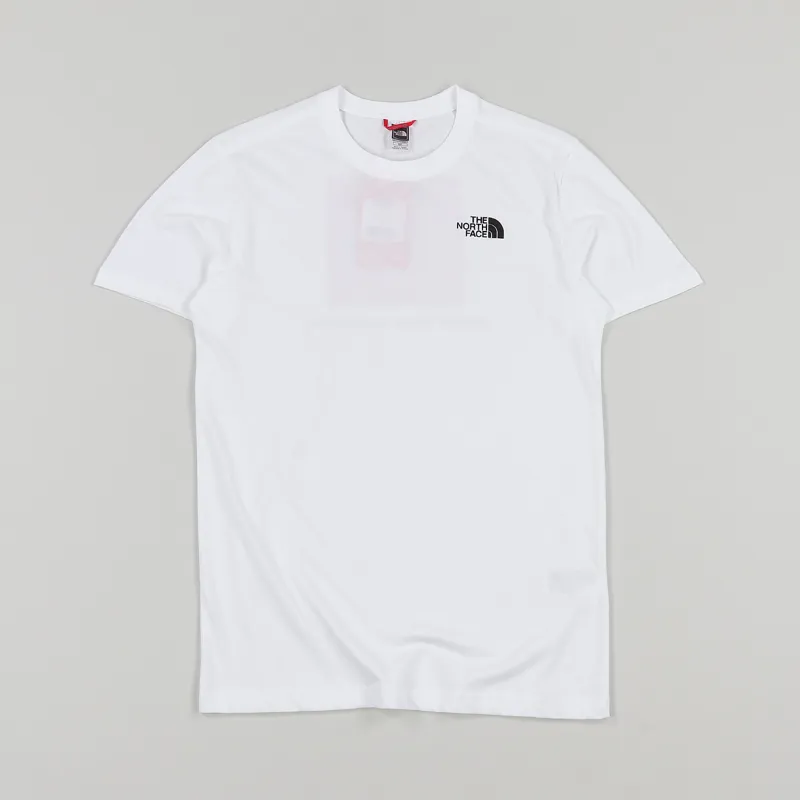 The North Face Redbox Cotton T Shirt White Never Stop Exploring