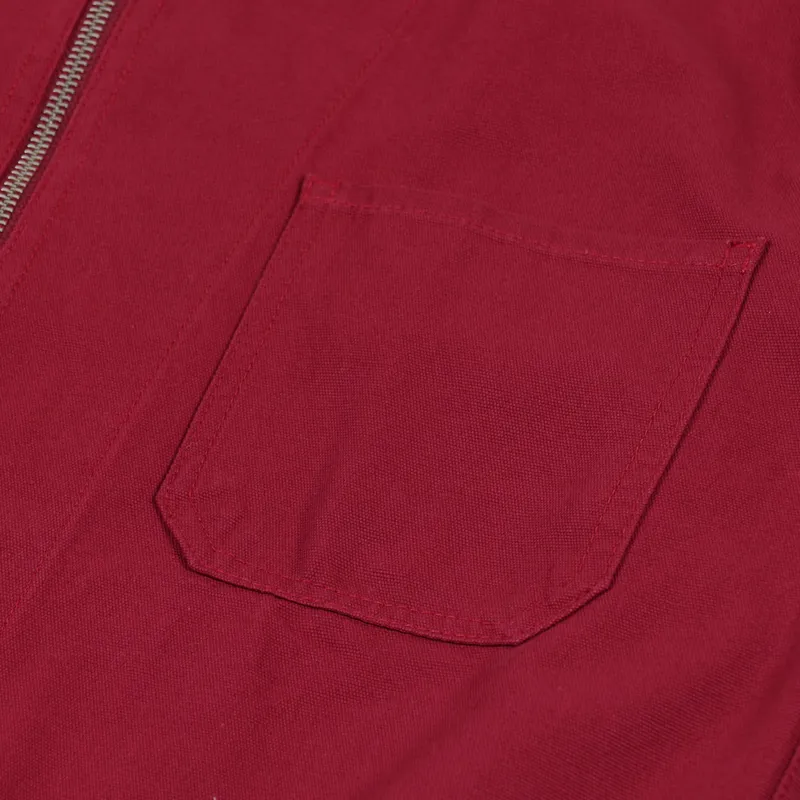 Uskees Zip Over Shirt Red-4